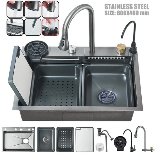Stainless steel kitchen sink - stainless,